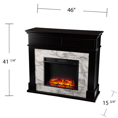 Image of Modern two-tone electric fireplace Image 7