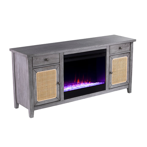 Image of Fireplace media console w/ storage Image 4