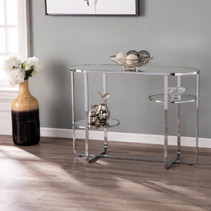 Maxina Mirrored Console Table w/ Storage