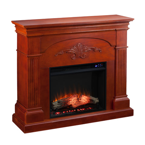 Image of Sicilian Touch Screen Electric Fireplace - Mahogany