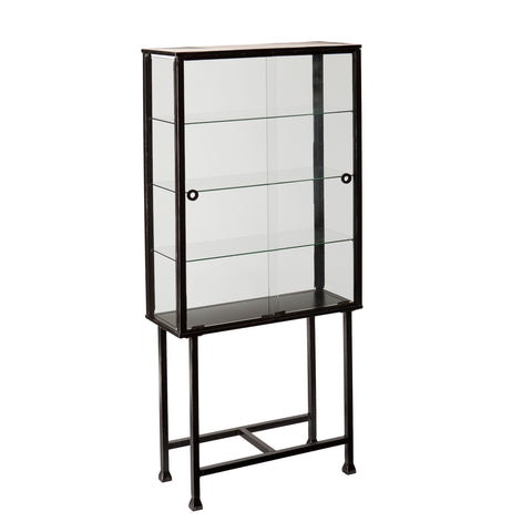 Image of Metal/Glass Sliding-Door Display Cabinet