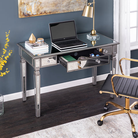 Image of Mirrored workstation or vanity desk w/ ample storage Image 7