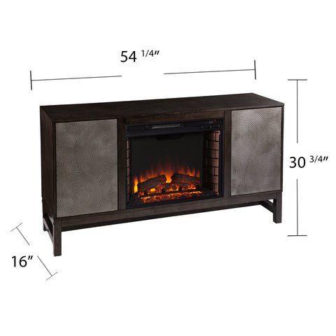 Image of Fireplace media console w/ textured doors Image 10