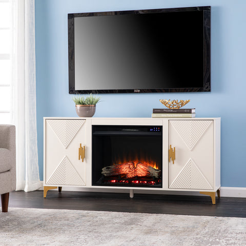 Image of Fireplace media console w/ storage Image 1