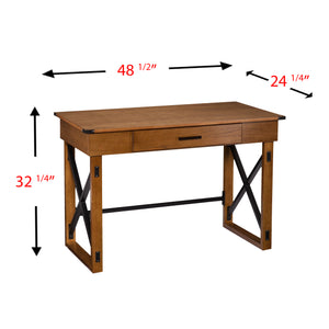 Writing surface adjusts from seated to standing Image 2