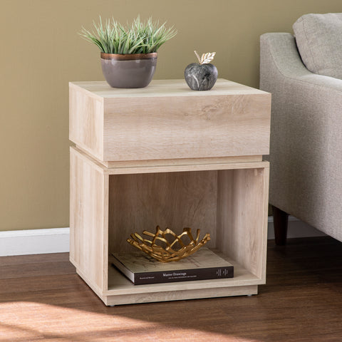 Image of Storage end table with charging station Image 1