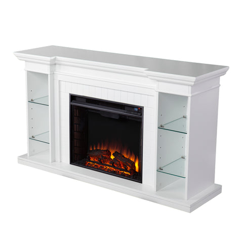 Image of Electric fireplace curio w/ storage Image 4