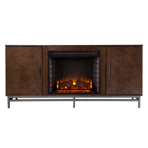 Image of Low-profile fireplace w/ storage Image 2