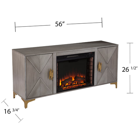 Image of Fireplace media console w/ storage Image 8