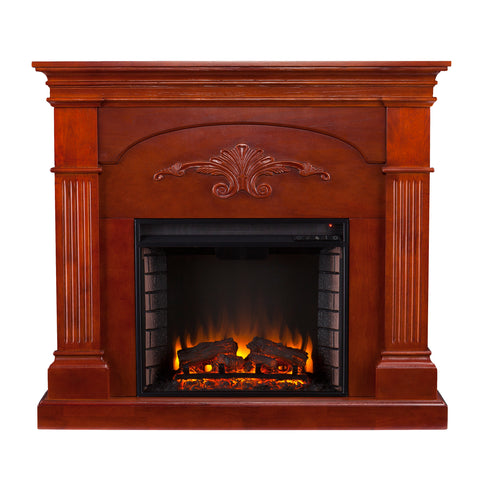 Image of Sicilian Harvest Electric Fireplace - Mahogany