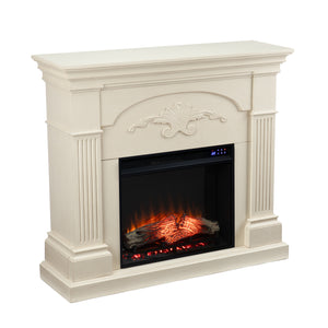 Sicilian Touch Screen Electric Fireplace - Ivory