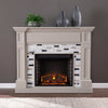 Classic electric fireplace with multicolor marble surround Image 1