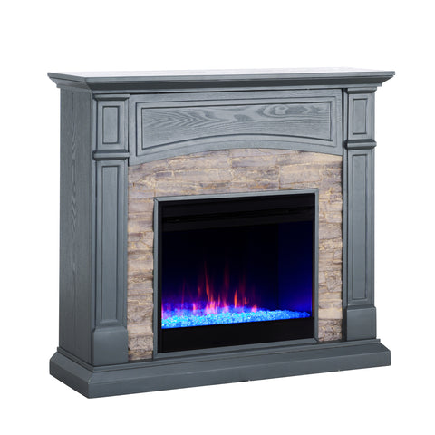 Image of Seneca Color Changing Media Fireplace – Gray