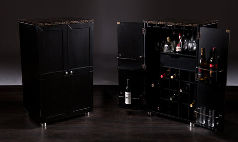 Image of Double-door wine bar w/ faux marble countertop Image 8