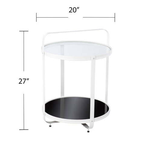 Image of Round two-tone side table Image 7