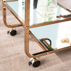 Maylynn Art Deco Mirrored Bar Cart