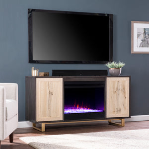 Color changing electric fireplace w/ media storage Image 1