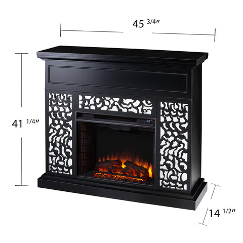 Image of Modern electric fireplace w/ mirror accents Image 8