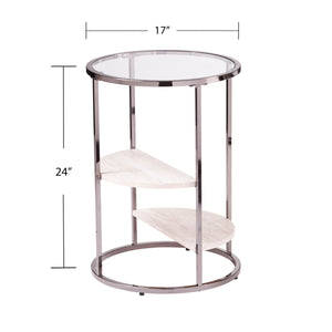 Round accent table w/ display shelves Image 10