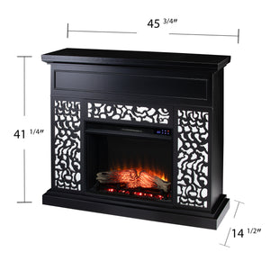 Modern electric fireplace w/ mirror accents Image 8