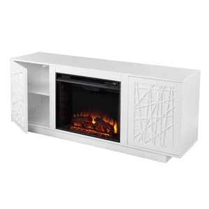 Low-profile media cabinet w/ electric fireplace Image 6