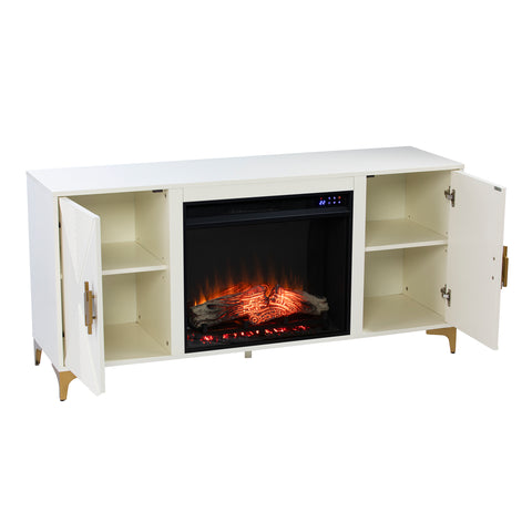 Image of Fireplace media console w/ storage Image 9