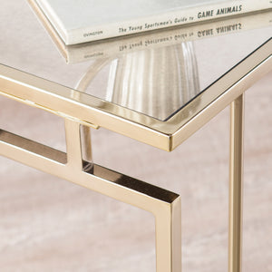 Metal and mirror tablet desk or snack table Image 2