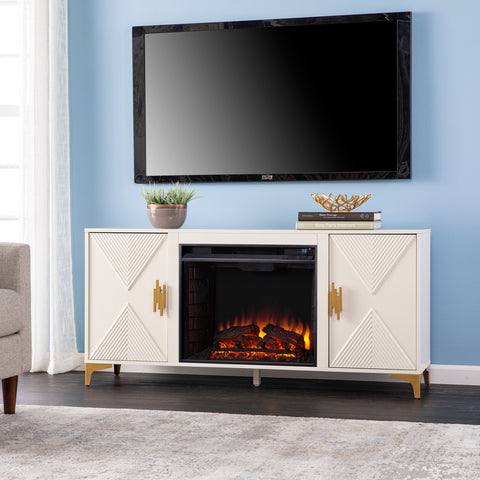 Image of Fireplace media console w/ storage Image 1