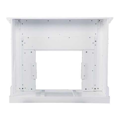 Image of Classic electric fireplace w/ modern marble surround Image 7