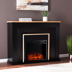 Two-tone electric fireplace Image 1