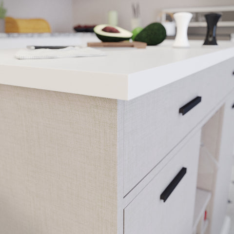 Image of Stationary kitchen island w/ drop-leaf countertop Image 3