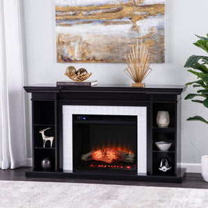 Electric fireplace curio w/ storage Image 1