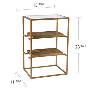 Penketh Glass-Top End Table w/ Storage