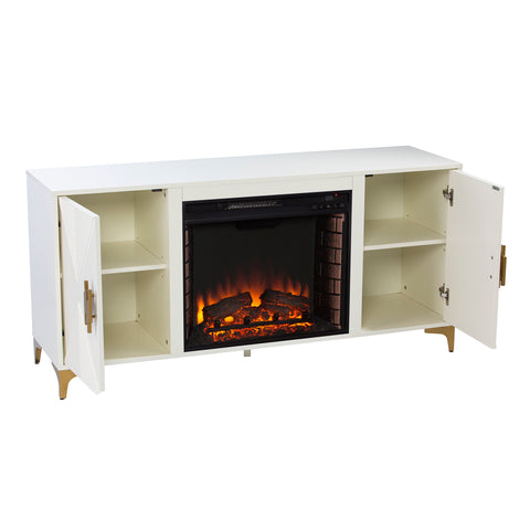 Image of Fireplace media console w/ storage Image 9