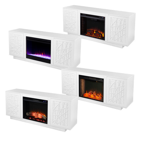 Image of Low-profile media cabinet w/ color changing fireplace Image 9