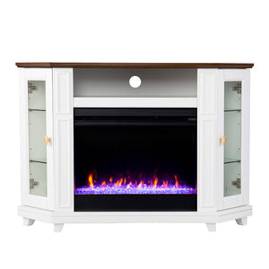 Two-tone color changing fireplace w/ media storage Image 4