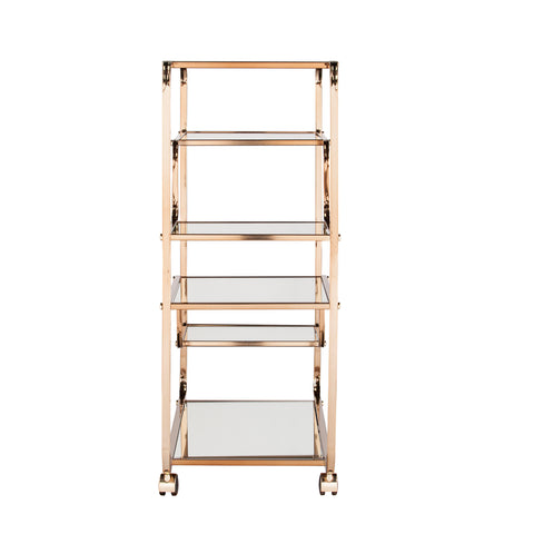 Image of Maylynn Art Deco Mirrored Bar Cart