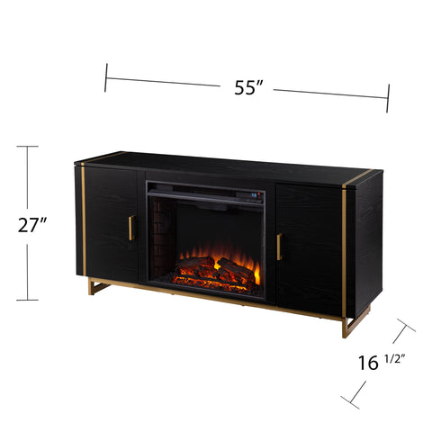 Image of Low-profile media fireplace w/ storage Image 8