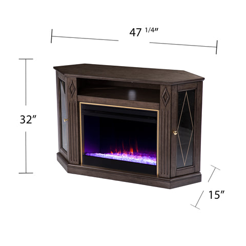 Image of Electric media fireplace w/ color changing flames Image 10