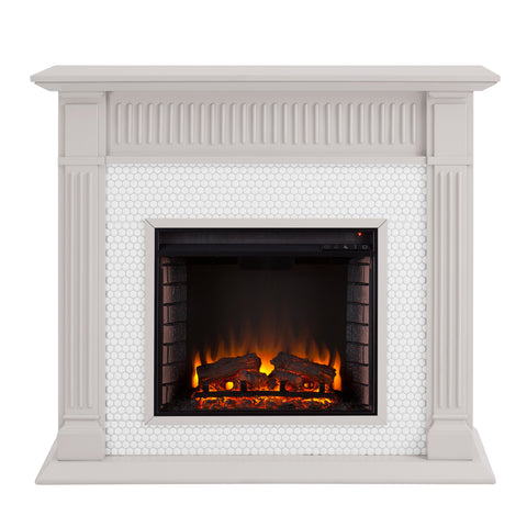 Image of Fireplace mantel w/ ceramic tile surround Image 9