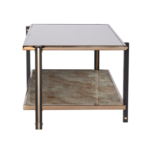 Image of Rectangular cocktail table with display storage Image 5