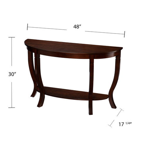 Image of Demilune console table w/ shelf Image 7