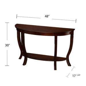 Demilune console table w/ shelf Image 7