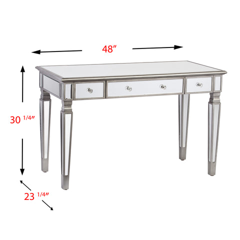 Image of Mirrored workstation or vanity desk w/ ample storage Image 4