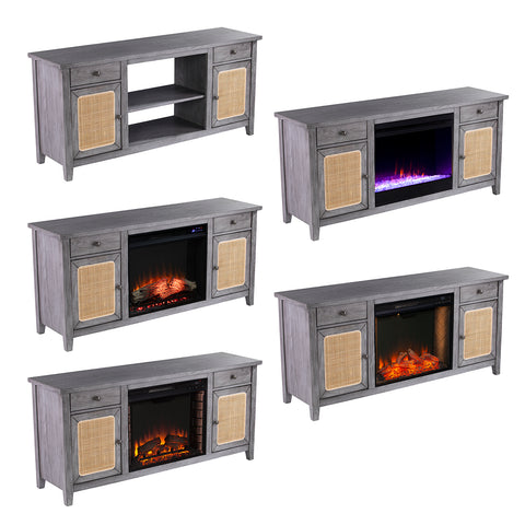 Image of Fireplace media console w/ storage Image 10