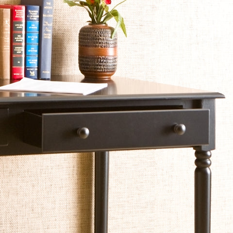 Image of Writing 2-Drawer Desk – Satin Black