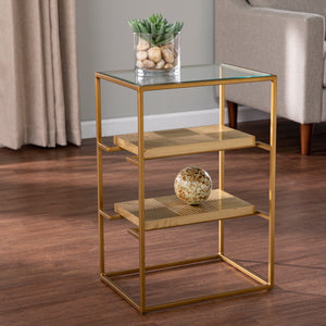 3-tier accent table w/ glass top Image 1