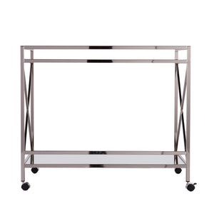 Glass-top bar cart w/ wheels Image 7