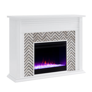 Fireplace mantel w/ authentic marble surround Image 5