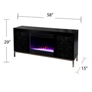 Low-profile media console w/ color changing fireplace Image 6